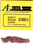HO Scale A Line Product 29271 Brass Chain 12" 6 Links Per Inch 30.5cm