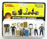 O Scale Woodland Scenics A2757 Scenic Accents Depot Workers & Accessories (12)
