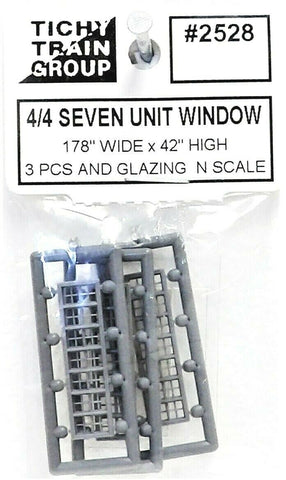 N Scale Tichy Train Group 2528 4/4 Seven Unit Window pkg (3)