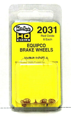 HO Scale Kadee #2031 Red Oxide Equipco Brake Wheel Freight Car Detail Parts (8)pcs