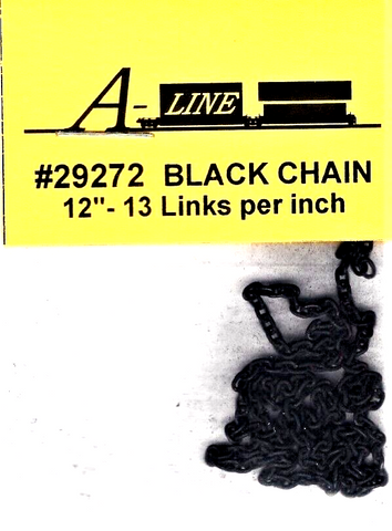 HO Scale A Line Product 29272 Pre-Blackened Brass Chain 12" 13 Links Per Inch 30.5cm