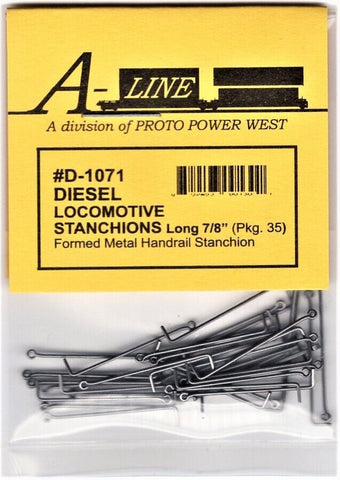 HO Scale A Line Product D-1071 Formed-Metal Handrail Stanchions Long 7/8"