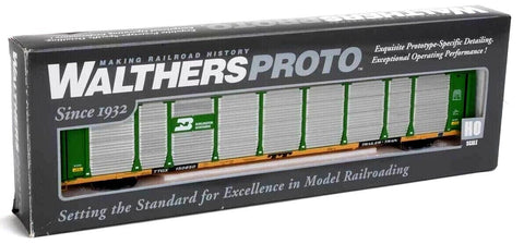 HO Scale Walthers Proto 920-101324 Burlington Northern TTGX 150850 Flat 89' Thrall Bi-Level Auto Rack