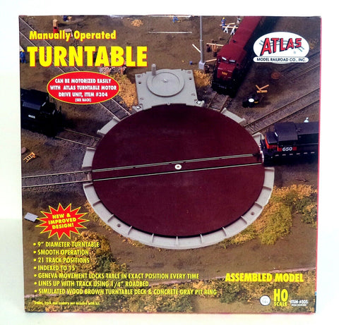 HO Scale Atlas 305 21-Stall 9" Diameter Manually Operated Turntable