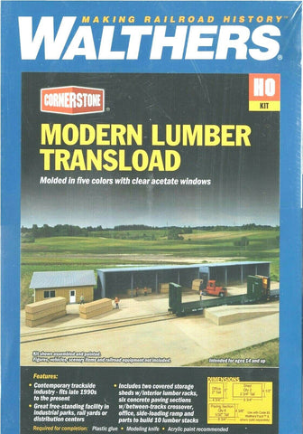 HO Scale Walthers Cornerstone 933-4106 Modern Lumber Transload Facility Kit