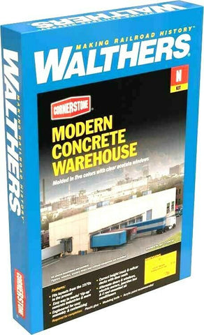N Scale Walthers Cornerstone 933-3862 Modern Concrete Warehouse Building Kit