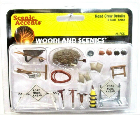 O Scale Woodland Scenics A2762 Scenic Accents Road Crew Details (25) pcs