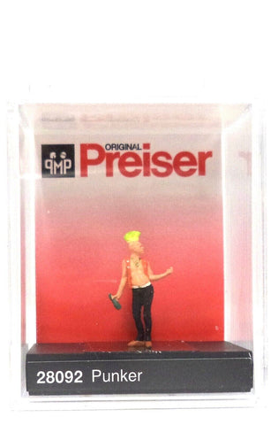 HO Scale Preiser Kg 28092 Punk Rocker w/Mohawk Hair Cut Figure