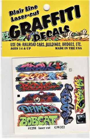 N Scale Blair Line 1258 Graffiti Decals Mega Set #9 (8) pcs