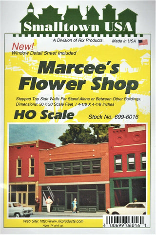 HO Scale Smalltown USA 699-6016 Marcee’s Florist/Flower Shop Kit
