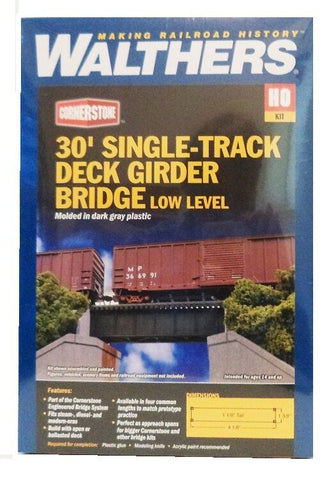 HO Scale Walthers Cornerstone 933-4509 30' Single Track Deck Girder Bridge Kit
