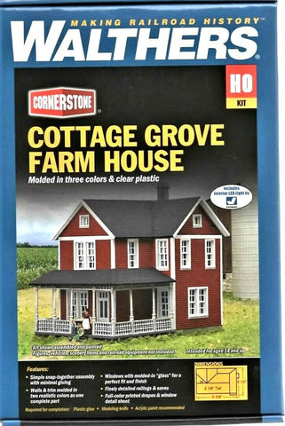 HO Scale Walthers Cornerstone 933-3664 Cottage Grove Farm House Kit