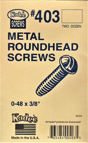 Kadee #403 Metal Self-Tapping Screws 0-48 x 3/8in (24) pcs