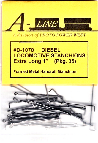 HO Scale A Line Product D-1070 Formed-Metal Handrail Stanchions Extra Long 1'