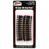 HO Scale Atlas 832 Code 100 15" Radius 1/2 Curve (4) pcs.