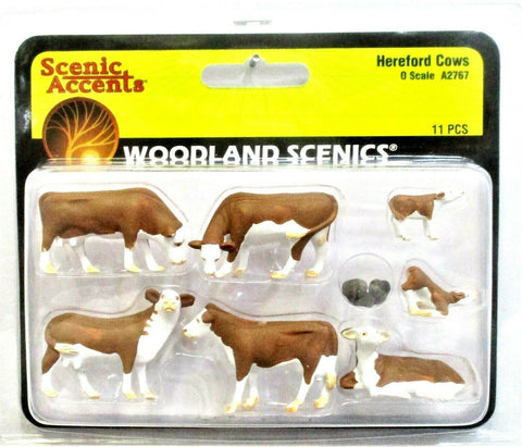O Scale Woodland Scenics A2767 Scenic Accents Hereford Cows (11) pcs
