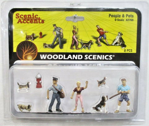 O Scale Woodland Scenics A2768 Scenic Accents People & Pets (8) pcs