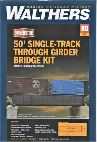 HO Scale Walthers Cornerstone 933-4501 50' Single-Track Through Girder Bridge