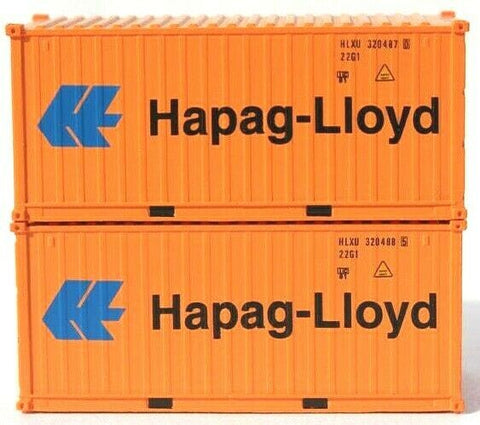 N Scale Jacksonville Terminal 205484 Hapag-Lloyd Faded 20' Corrugated Container Set #2