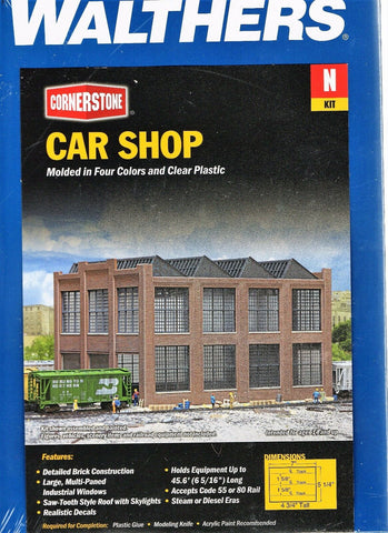 N Scale Walthers Cornerstone 933-3228 Car Shop Building Kit