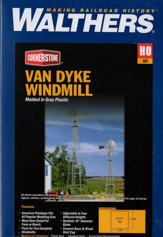 HO/N Scale Walthers Cornerstone 933-3198 Van Dyke Farm Windmill Kit
