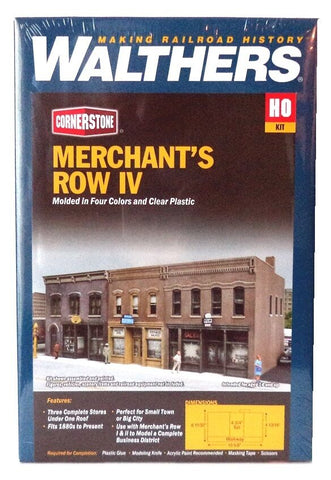 HO Scale Walthers Cornerstone 933-4040 Merchant's Row IV Building Kit