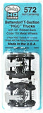 HO Scale Kadee #572 Bettendorf T-Section Self Centering Trucks w/33" Ribbed Back Wheels