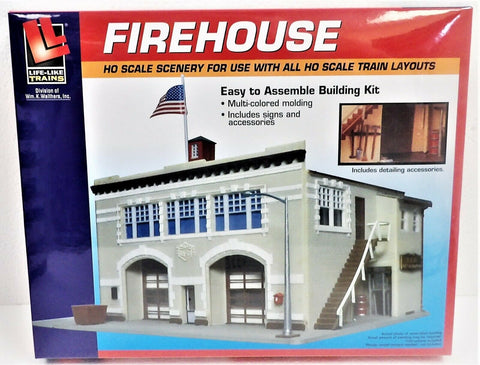 HO Scale Walthers Life-Like 433-1390 Hampden Fire Engine House #46 Kit