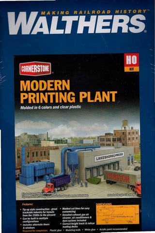 HO Scale Walthers Cornerstone 933-4079 Modern Printing Plant Building Kit