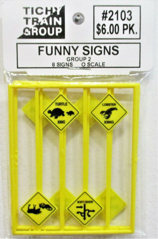 O Scale Tichy Train Group 2103 Funny Warning Signs Set #2 pkg (8)