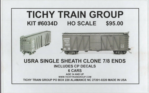 HO Scale Tichy Train Group 6034D Canadian Pacific 40' USRA Clone Single-Sheathed Wood Boxcar 6 Car pkg