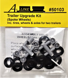 HO Scale A Line Product 50103 Spoke Wheel Trailer Upgrade Kit