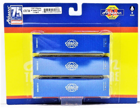 N Scale Athearn 17436 Cosco Shipping Set #1 40' High Cube Container 3-Pack
