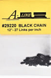 HO Scale A Line Product 29220 Pre-Blackened Brass Chain 12" 27 Links Per Inch 30.5cm