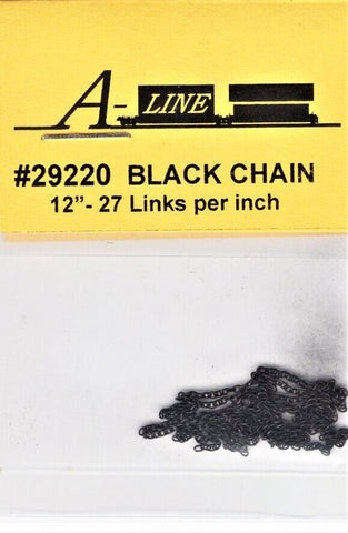 HO Scale A Line Product 29220 Pre-Blackened Brass Chain 12" 27 Links Per Inch 30.5cm