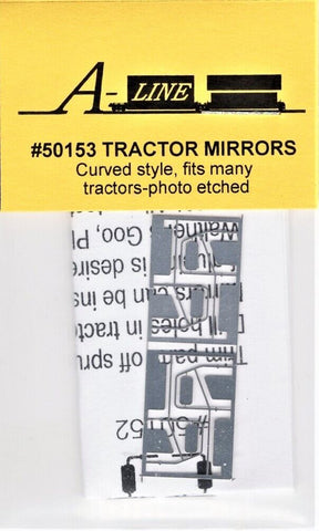 HO Scale A Line Product 50153 Semi-Tractor Curved Style Mirrors pkg (4)