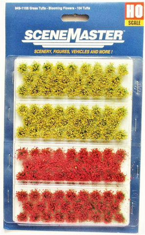 HO Scale Walthers SceneMaster 949-1105 Blooming Flowers Grass Tufts