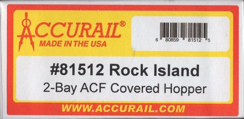 HO Scale Accurail 81512 Rock Island RI 12376 ACF 2-Bay Covered Hopper Kit