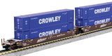 N Scale Kato 106-6182 BNSF MAXI-IV Gunderson 3-Unit Well Car w/Crowley Containers