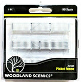 HO Scale Woodland Scenics A2984 Picket Fence w/Gates Hinges & Planter Pins