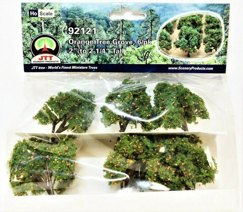 HO Scale JTT Miniature Tree 92121 Orange Fruit Grove 6-Pack 2 to 2-1/2" Tall