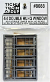 HO Scale Tichy Train Group 8088 4/4 34" x 88" w/Separate Adjustable Lower Sash Double Hung Window pkg (12)
