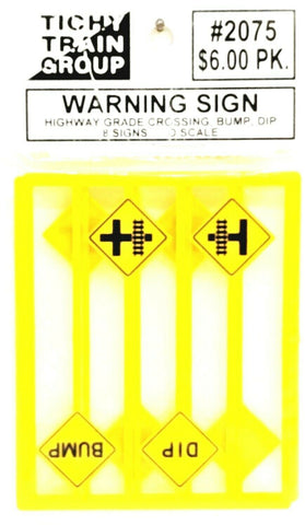 O Scale Tichy Train Group 2075 Assorted Warning Road/Highway Signs pkg (8)