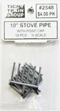 N Scale Tichy Train Group 2548 10" Stove Chimney Pipe pkg (18)