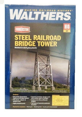 HO Scale Walthers Cornerstone 933-4554 Steel Railroad Bridge Tower Model Kit