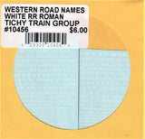 HO Scale Tichy Train 10456 White Western US Road Names RR Roman Decal Set