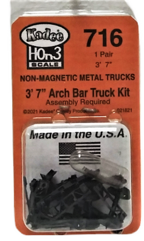 HOn3 Scale Kadee #716 Arch Bar Metal Trucks 3' 7" Kit (2) pcs