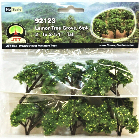 HO Scale JTT Miniature Tree 92123 Lemon Fruit Grove 6-Pack 2 to 2-1/2" Tall