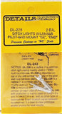 HO Scale Details West DL-229 Pilot End Mount Ditch Lights GE-Style w/Lens pkg(2)