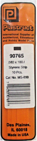Plastruct 90765 MS-810 Styrene Rectanger Strip .080 x.100" x 10" (10) pcs